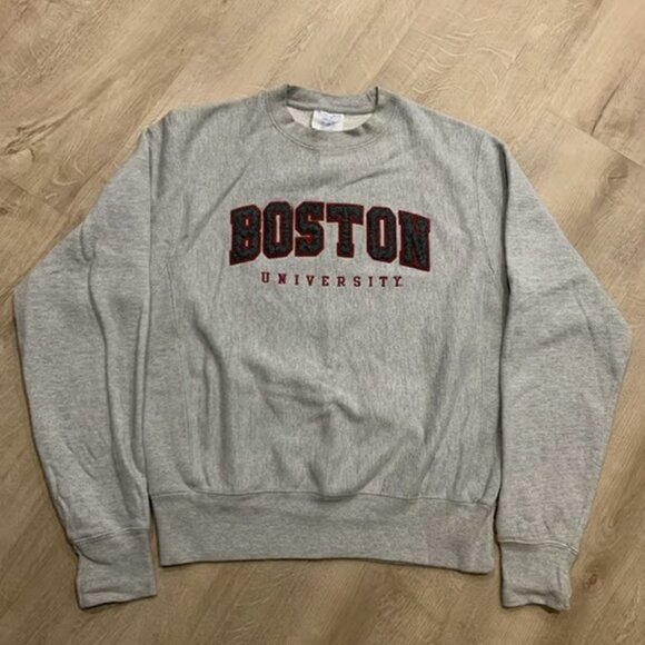 Champion Tops - Champion Reverse Weave Boston University Crewneck Sweatshirt Men's Small S Gray